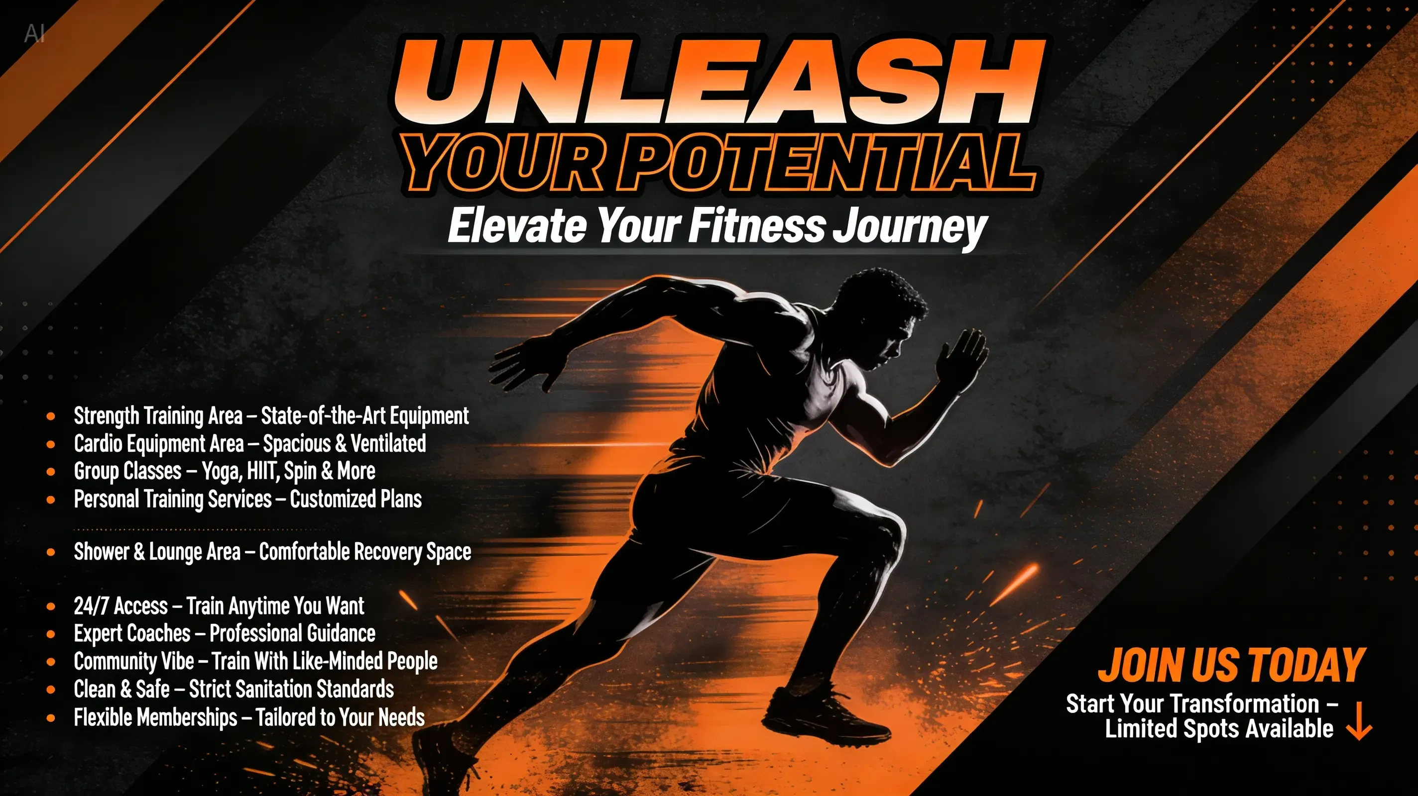 Black-orange gym visual